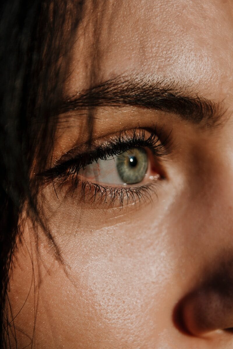 close up of a person's eye